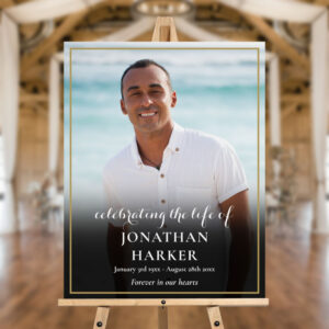 Modern Funeral Photo Celebration of Life Foam Board