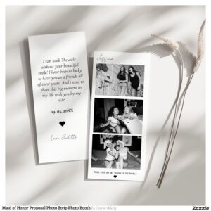 Maid of Honor Proposal Photo Strip Photo Booth Save The Date