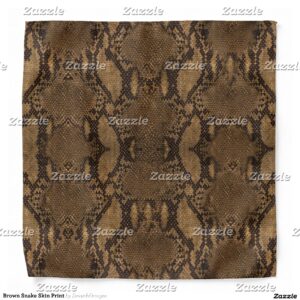 Brown Snake Skin Print Bandana
