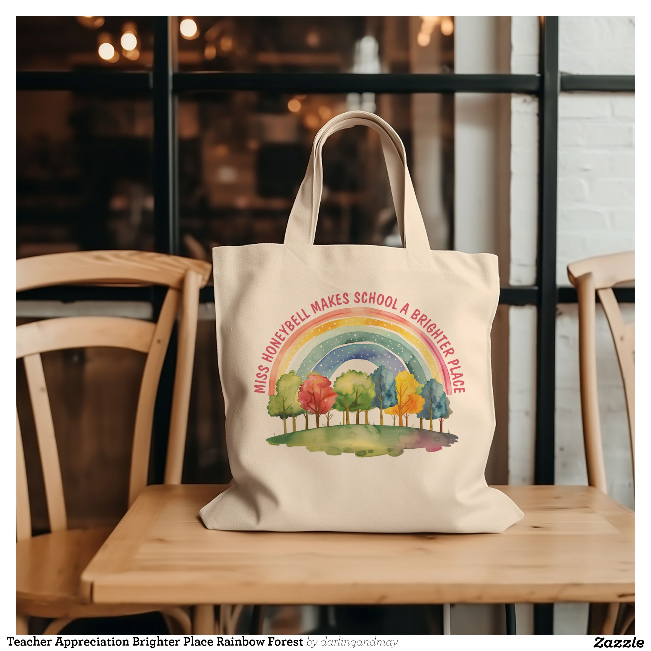 Teacher Appreciation Brighter Place Rainbow Forest Tote Bag