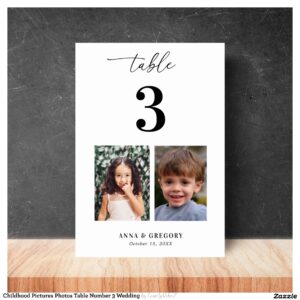 Childhood Pictures Photos Table Number 3 Wedding