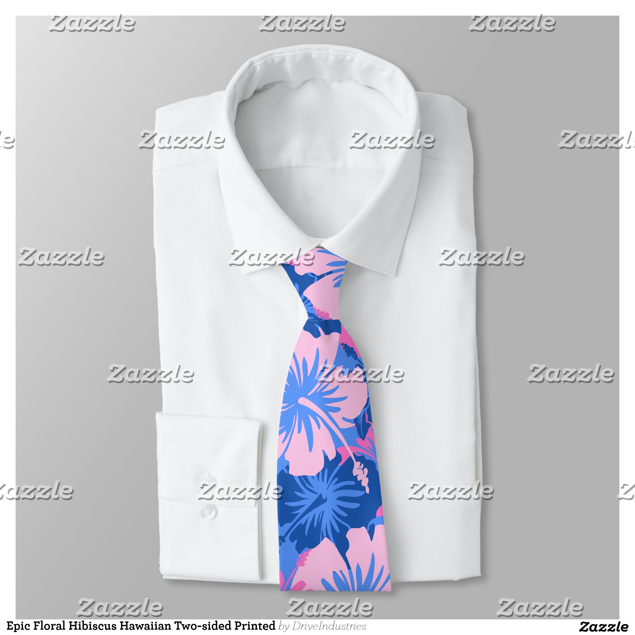 Epic Floral Hibiscus Hawaiian Two-sided Printed Tie