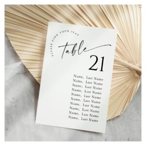 Minimalist Modern Table Number Seating Chart Cards