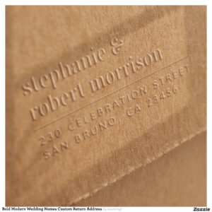 Bold Modern Wedding Names Custom Return Address Embosser