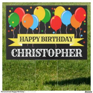 Personalized Happy Birthday Sign