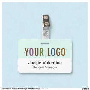 Custom Hard Plastic Name Badge with Metal Clip