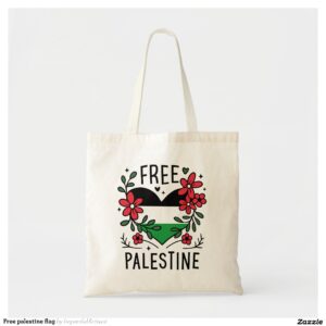 Free palestine flag tote bag