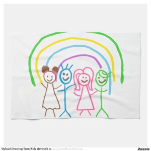 Upload Drawing Turn Kids Artwork to Kitchen Towel