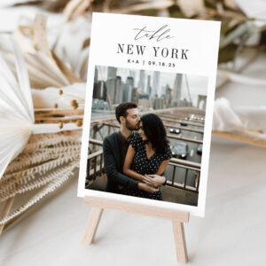 Wedding Travel Destination Photo & Name Table Number