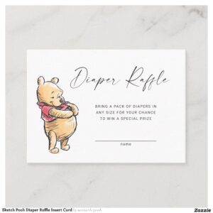 Sketch Pooh Diaper Raffle Insert Card