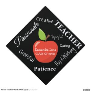 Future Teacher Words With Apple Graduation Cap Topper