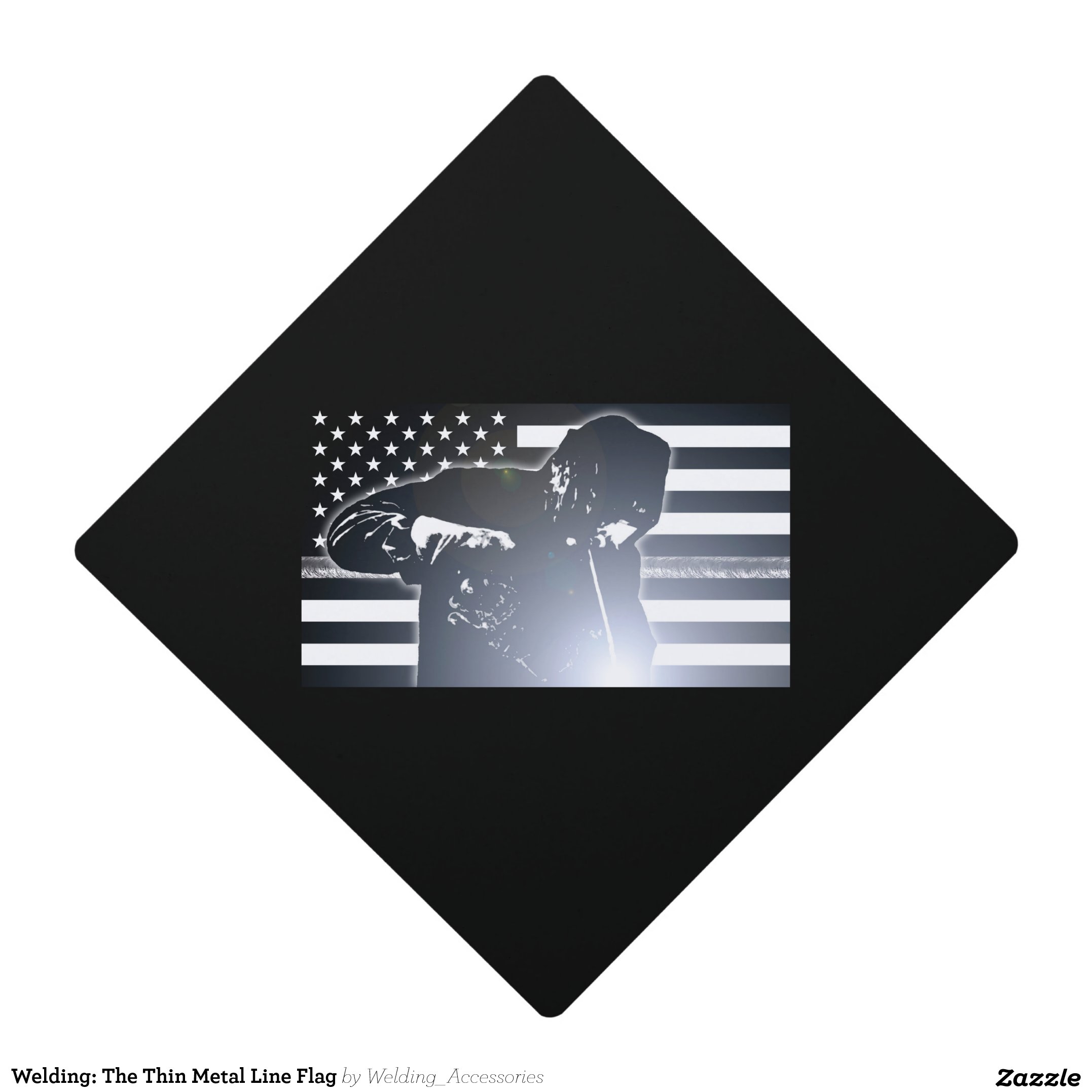 Welding: The Thin Metal Line Flag Graduation Cap Topper
