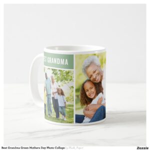 Best Grandma Green Mothers Day Photo Collage Coffee Mug