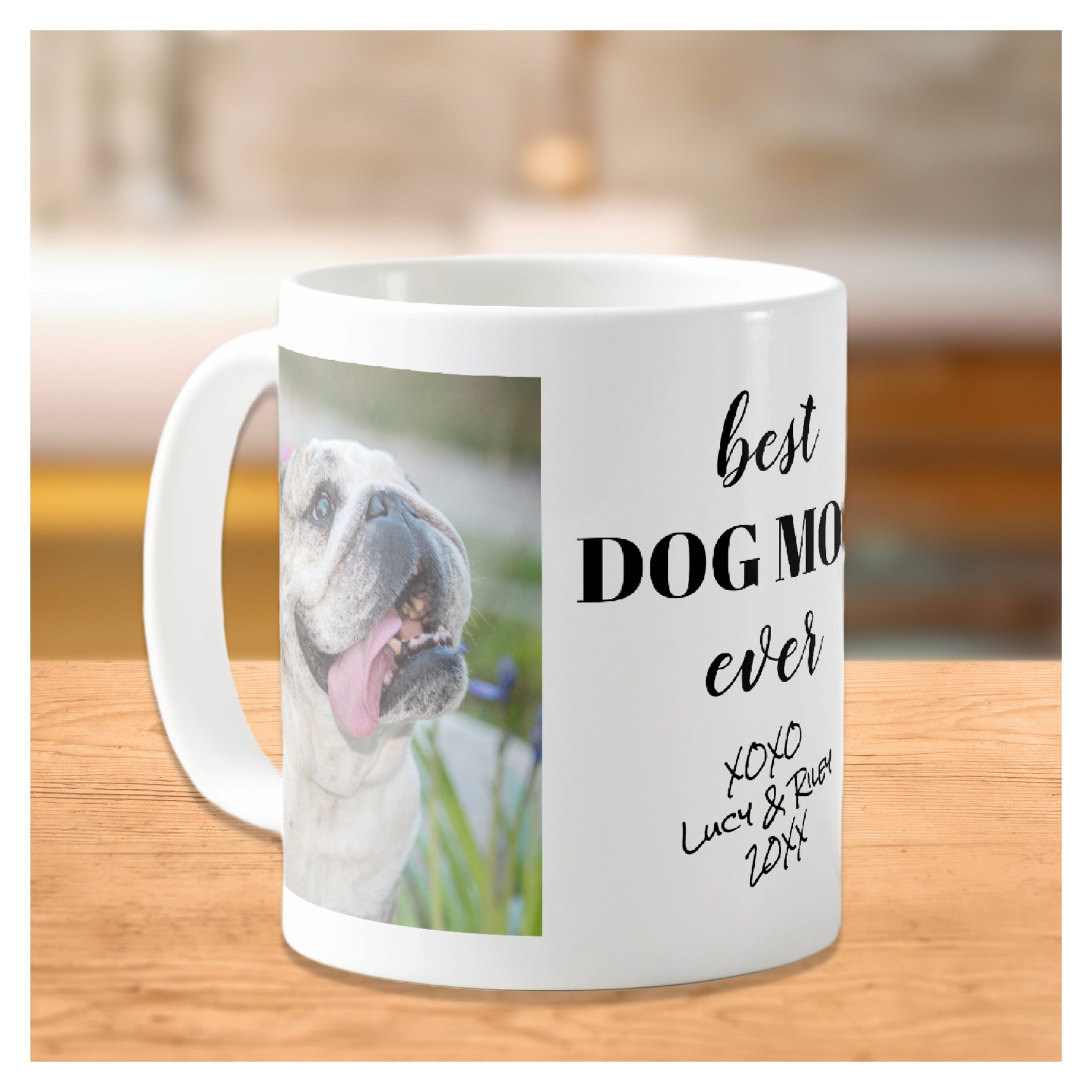 Best Dog Mom Ever Personalized Photos Coffee Mug