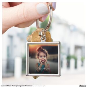 Custom Photo Family Keepsake Premium Keychain