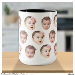 Cute Personalized Baby Face 2 Photos Mug