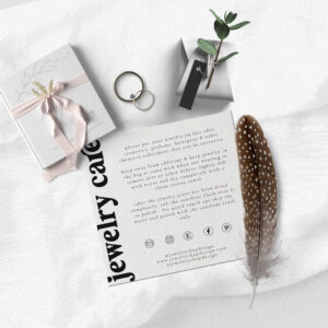 Jewelry Care Card, Order Insert, Small Business Enclosure Card
