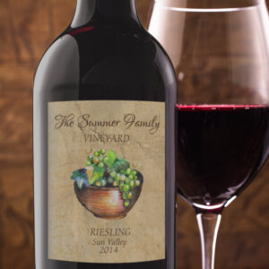 Custom Vineyard Vintage Wine Grapes White Wine Label