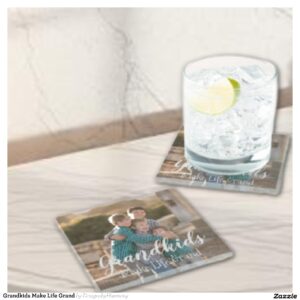 Grandkids Make Life Grand Glass Coaster