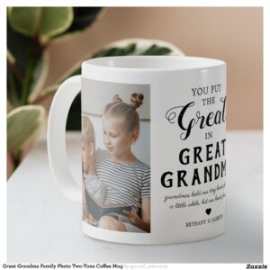 Great Grandma Family Photo Two-Tone Coffee Mug