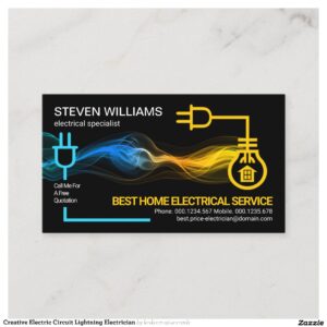 Creative Electric Circuit Lightning Electrician Business Card