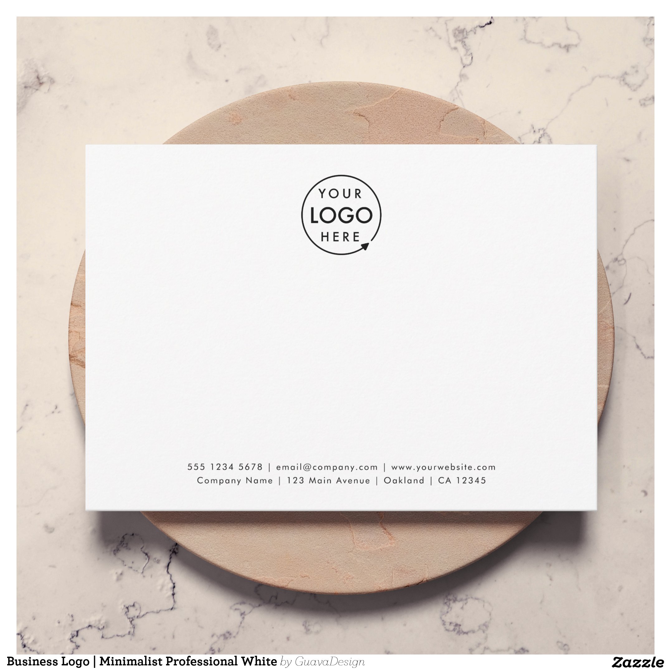 Business Logo Minimalist Professional White Note Card