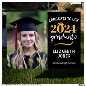 Class of 2024 Double Sided Custom Graduation Photo Sign