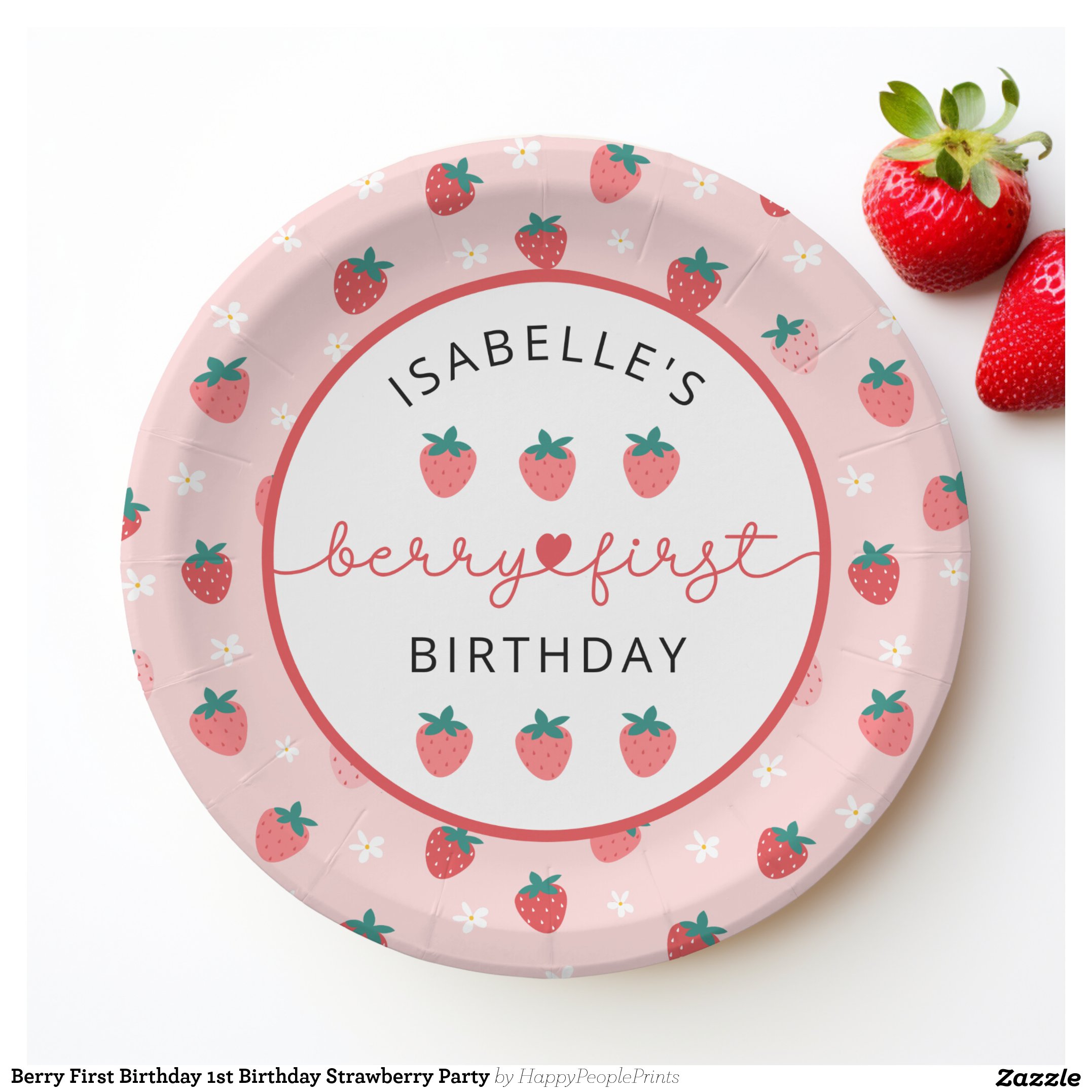 Berry First Birthday 1st Birthday Strawberry Party Paper Plates