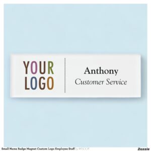 Small Name Badge Magnet Custom Logo Employee Staff