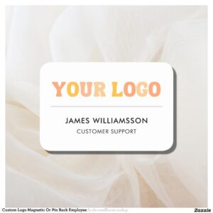 Custom Logo Magnetic Or Pin Back Employee Name Tag