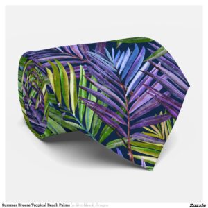 Summer Breeze Tropical Beach Palms Neck Tie