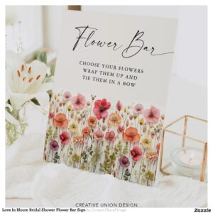 Love In Bloom Bridal Shower Flower Bar Sign