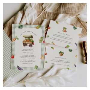 Locally Grown Farmers Market Country Baby Shower Invitation