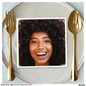 Selfie Photo Upload Your Face Fun Party Napkins