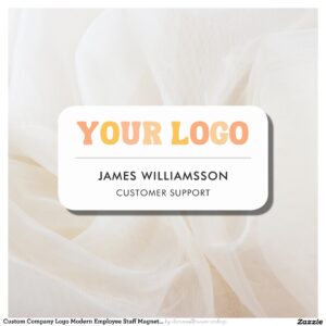 Custom Company Logo Modern Employee Staff Magnetic Name Tag