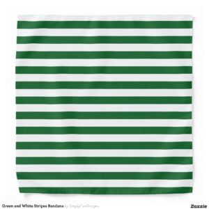 Green and White Stripes Bandana