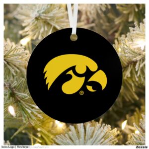 Iowa Logo Hawkeye Metal Ornament