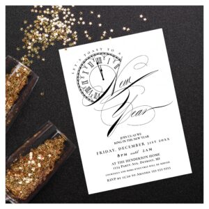 Elegant and Modern New Year's Eve Party Invitation