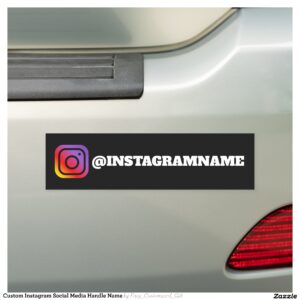 Custom Instagram Social Media Handle Name Car Magnet