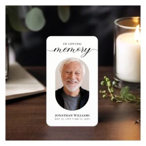 Modern Photo Funeral Memorial Prayer Calling Card