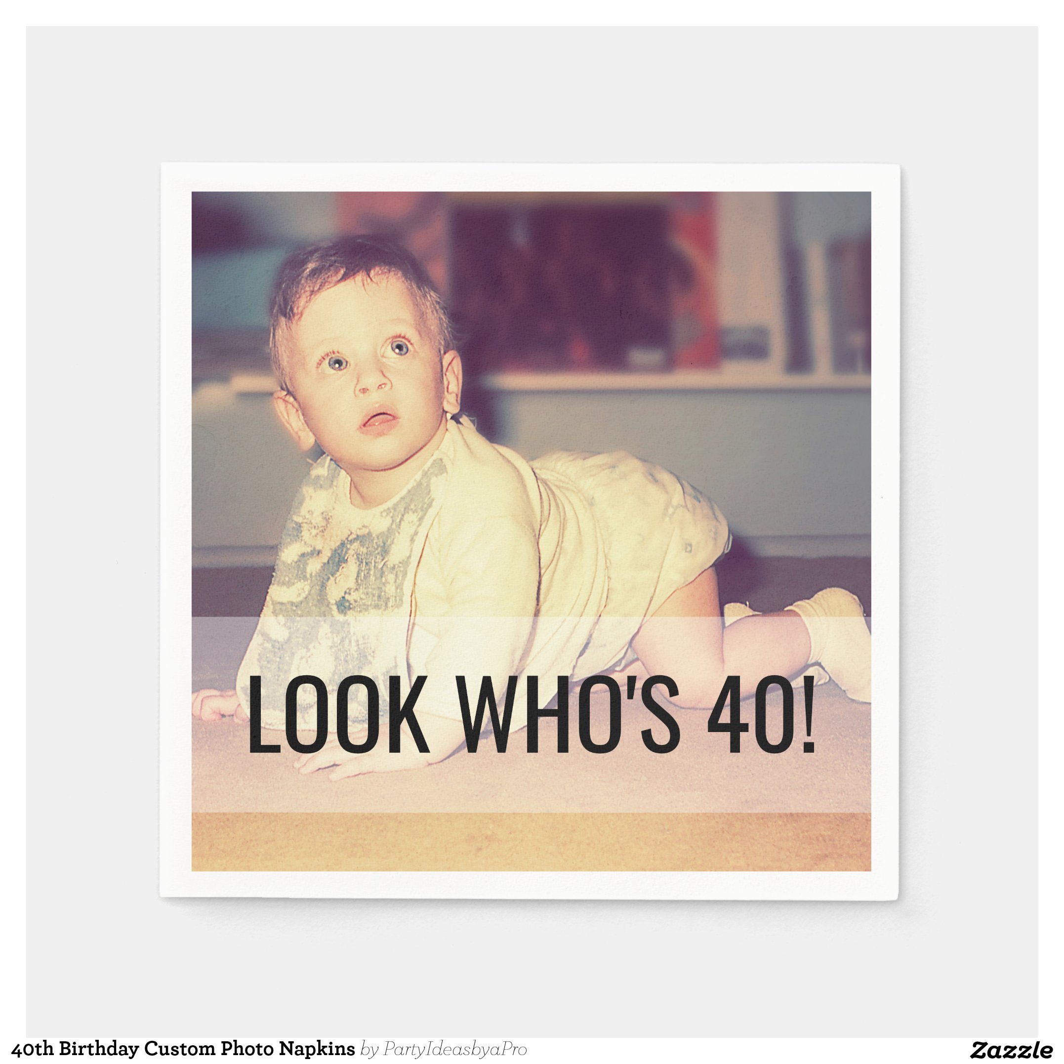 40th Birthday Custom Photo Napkins