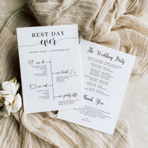 Best Day Ever Wedding Timeline Program