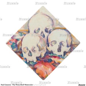 Paul Cezanne - The Three Skull Watercolor Graduation Cap Topper