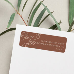 Sand Script Watermark Wedding Return Address Label