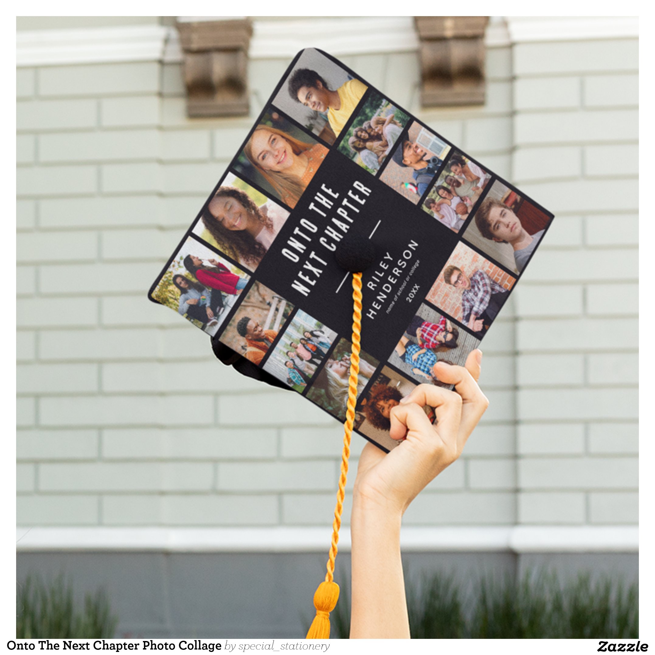 Onto The Next Chapter Photo Collage Graduation Cap Topper