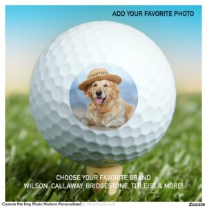 Custom Pet Dog Photo Modern Personalised Golf Balls