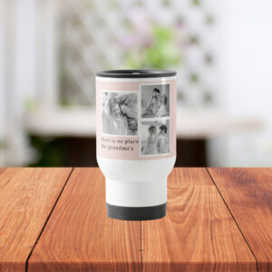 Collage Photo Pastel Pink Best Grandma Gift Travel Mug