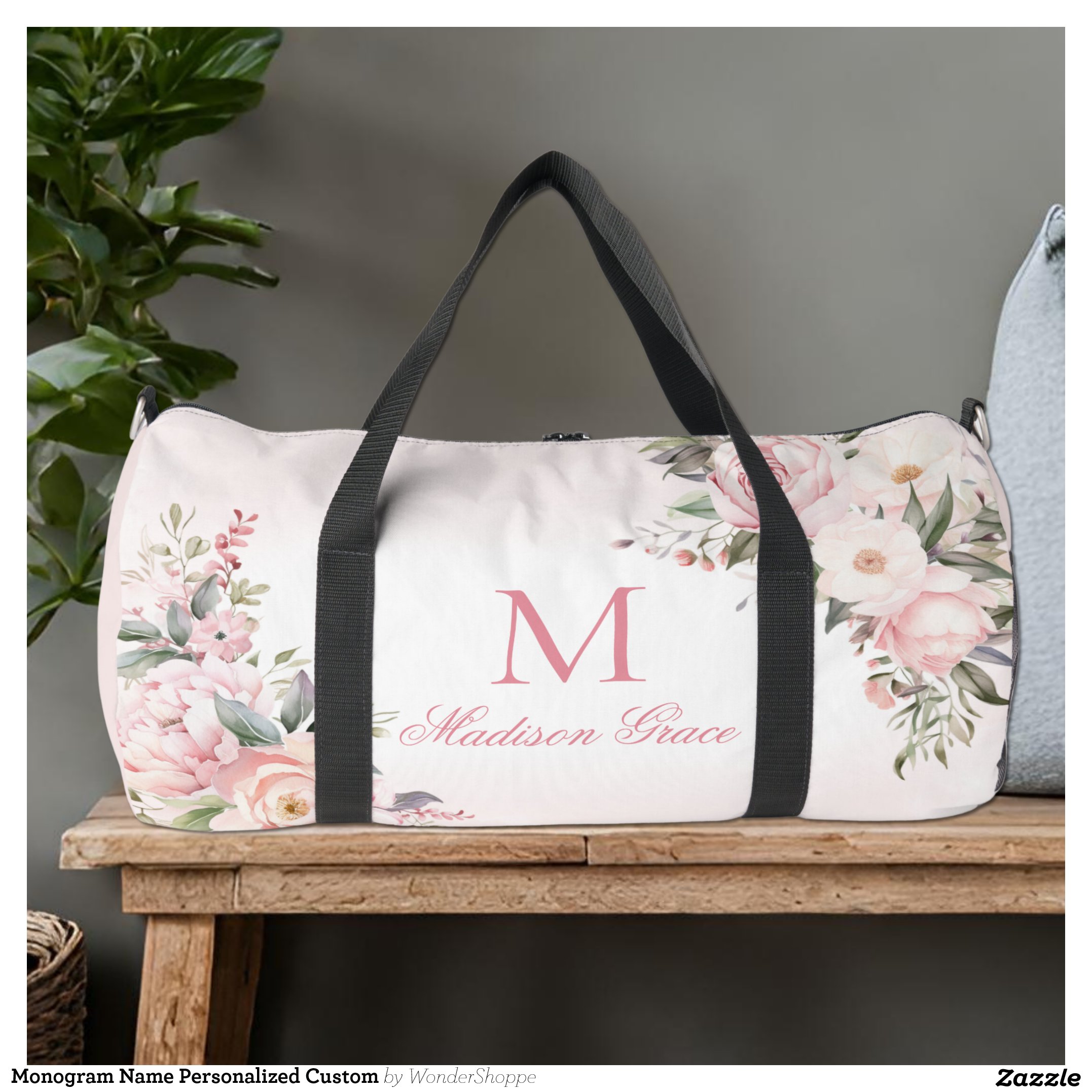 Monogram Name Personalized Custom Duffle Bag