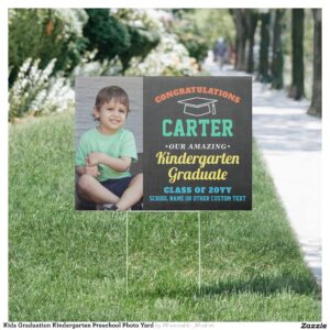 Kids Graduation Kindergarten Preschool Photo Yard Sign