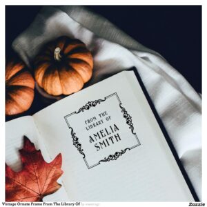 Vintage Ornate Frame From The Library Of Self-inking Stamp